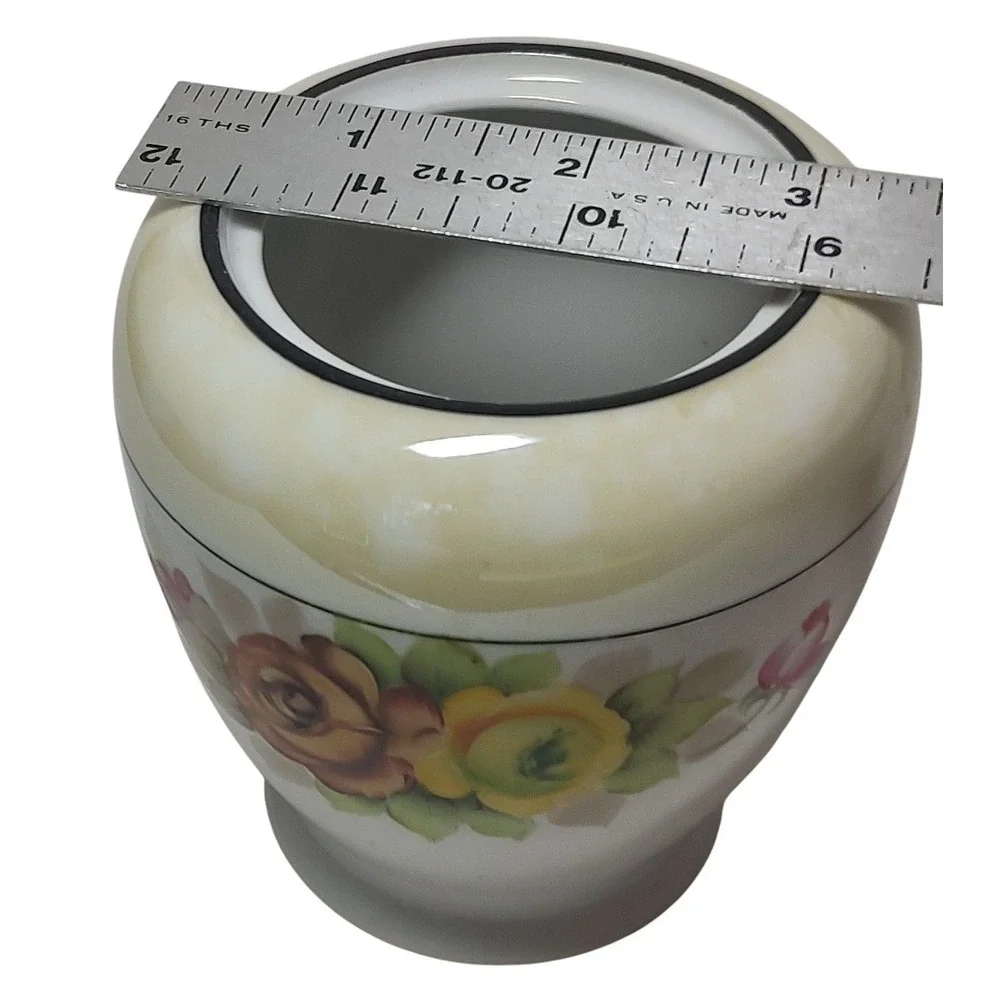 Antique Hand Painted Noritake Jar  Hand Painted Lusterware‎ Floral Roses No Lid
